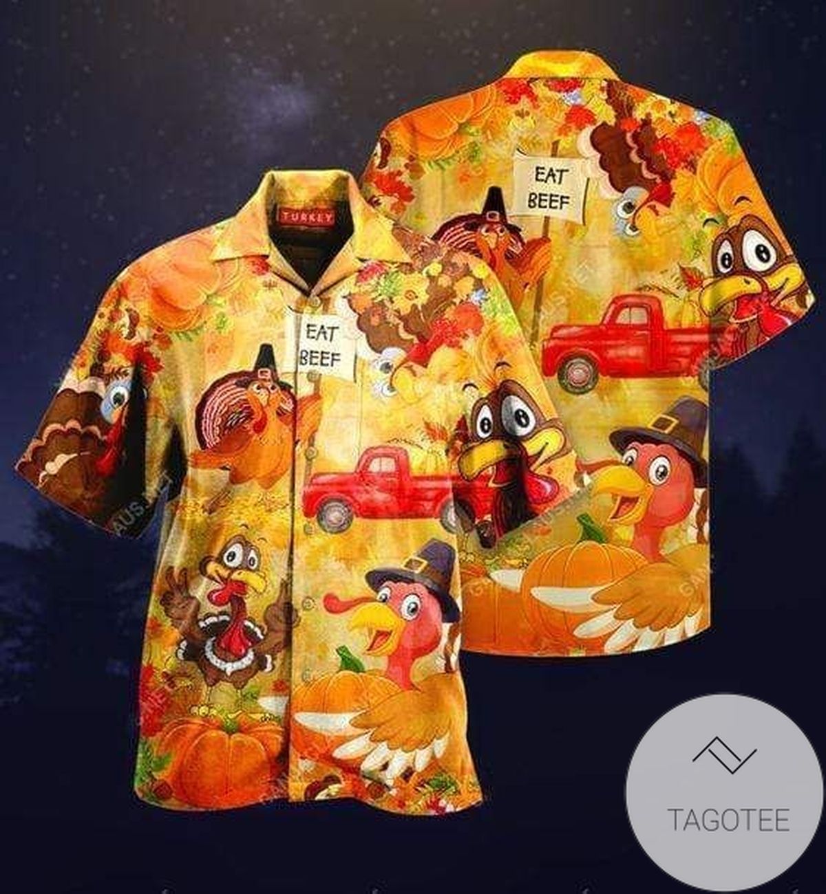 Order Hawaiian Aloha Shirts Thanksgiving Autumn Objects Turkey