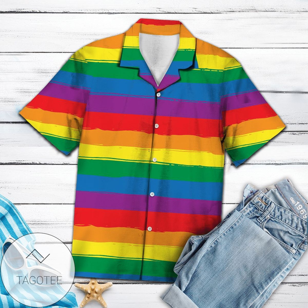 Order Lgbt Flag Hawaii Full Authentic Hawaiian Shirt 2022s