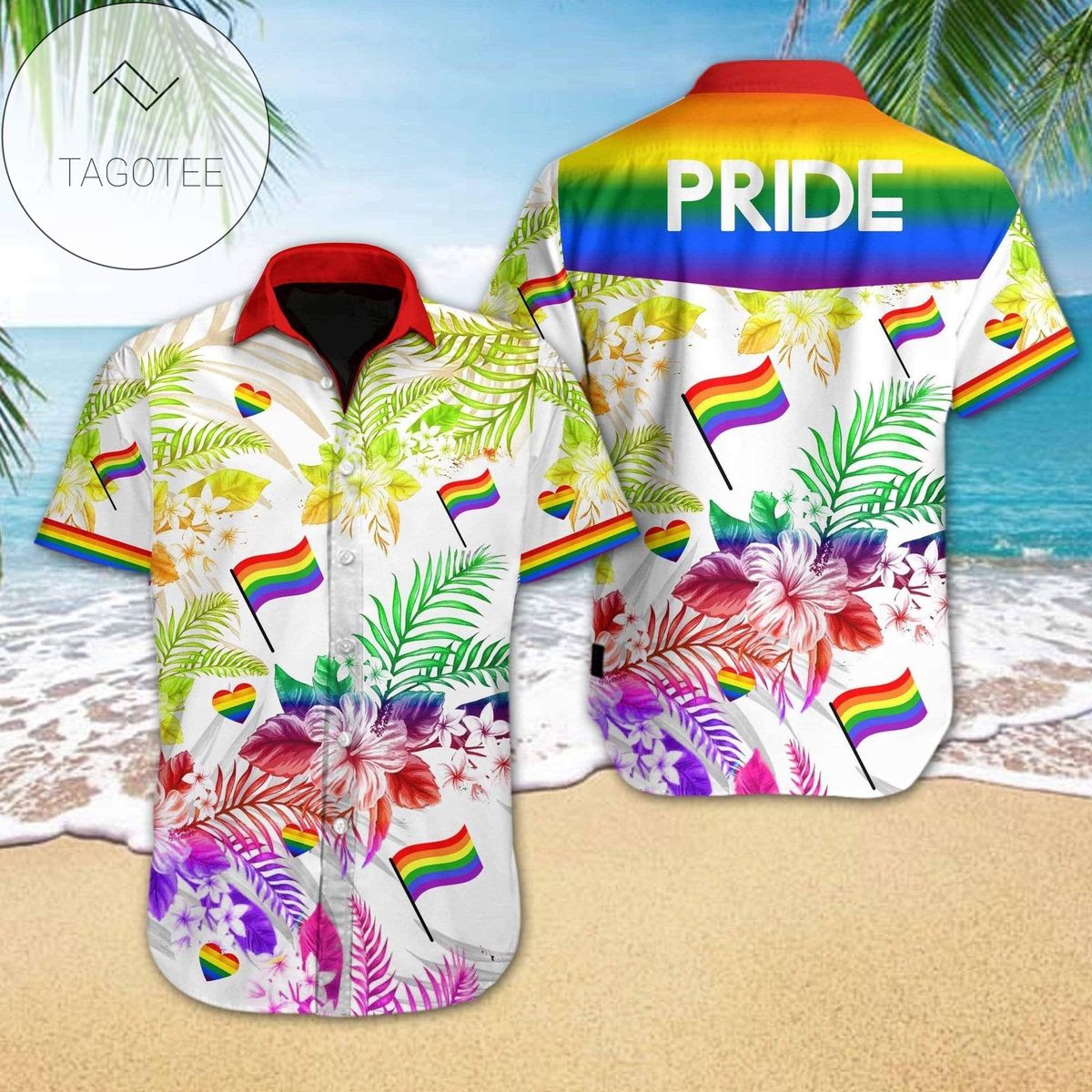 Order Lgbt Flag Hawaii Full Authentic Hawaiian Shirt 2022s