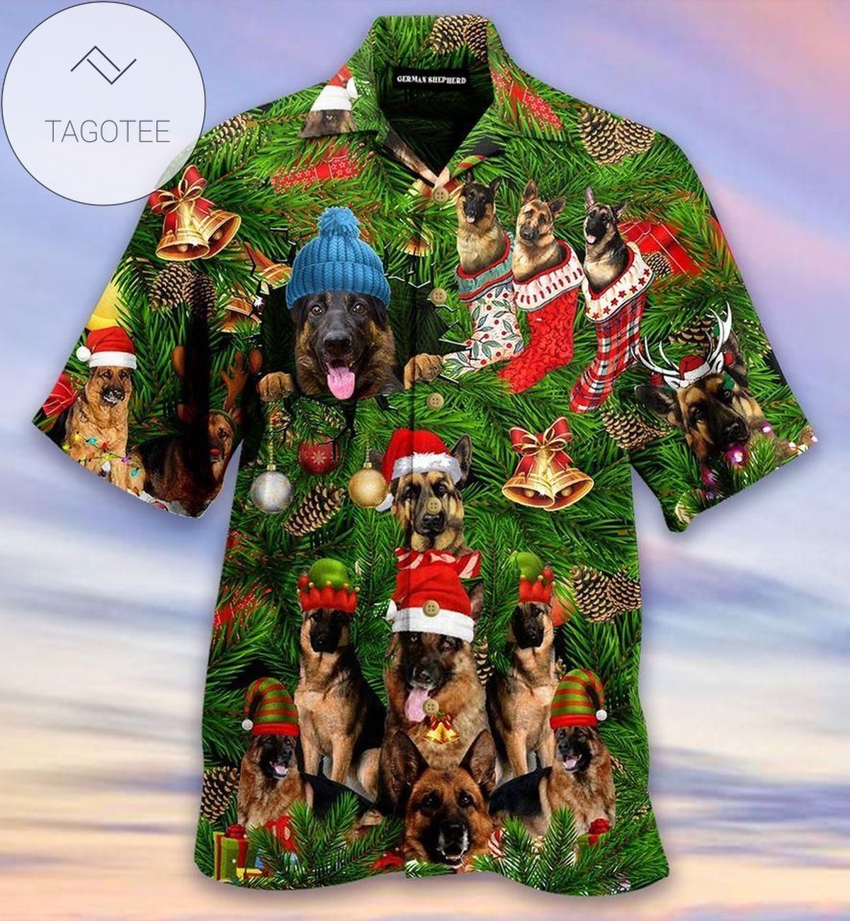 Order Lovely Dogs Under Christmas Snowy Hawaiian Aloha Shirts