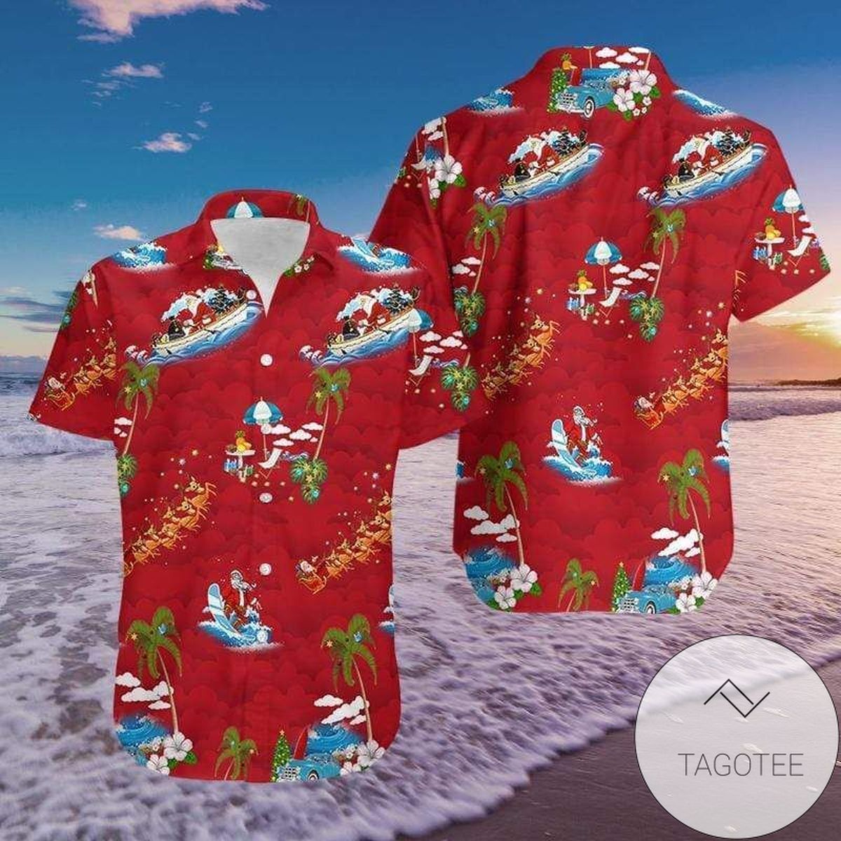 Order Merry Peacemas Santa Claus Unisex Authentic Hawaiian Shirt 2022