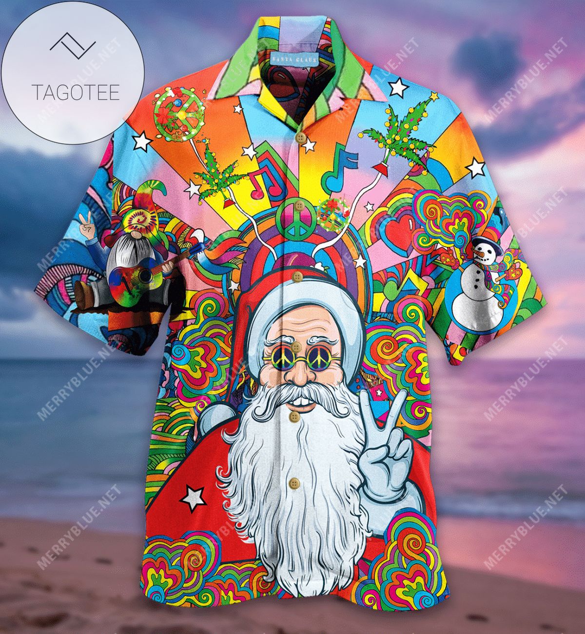 Order Merry Christmas Santa Claus Red Hawaiian Aloha Shirts