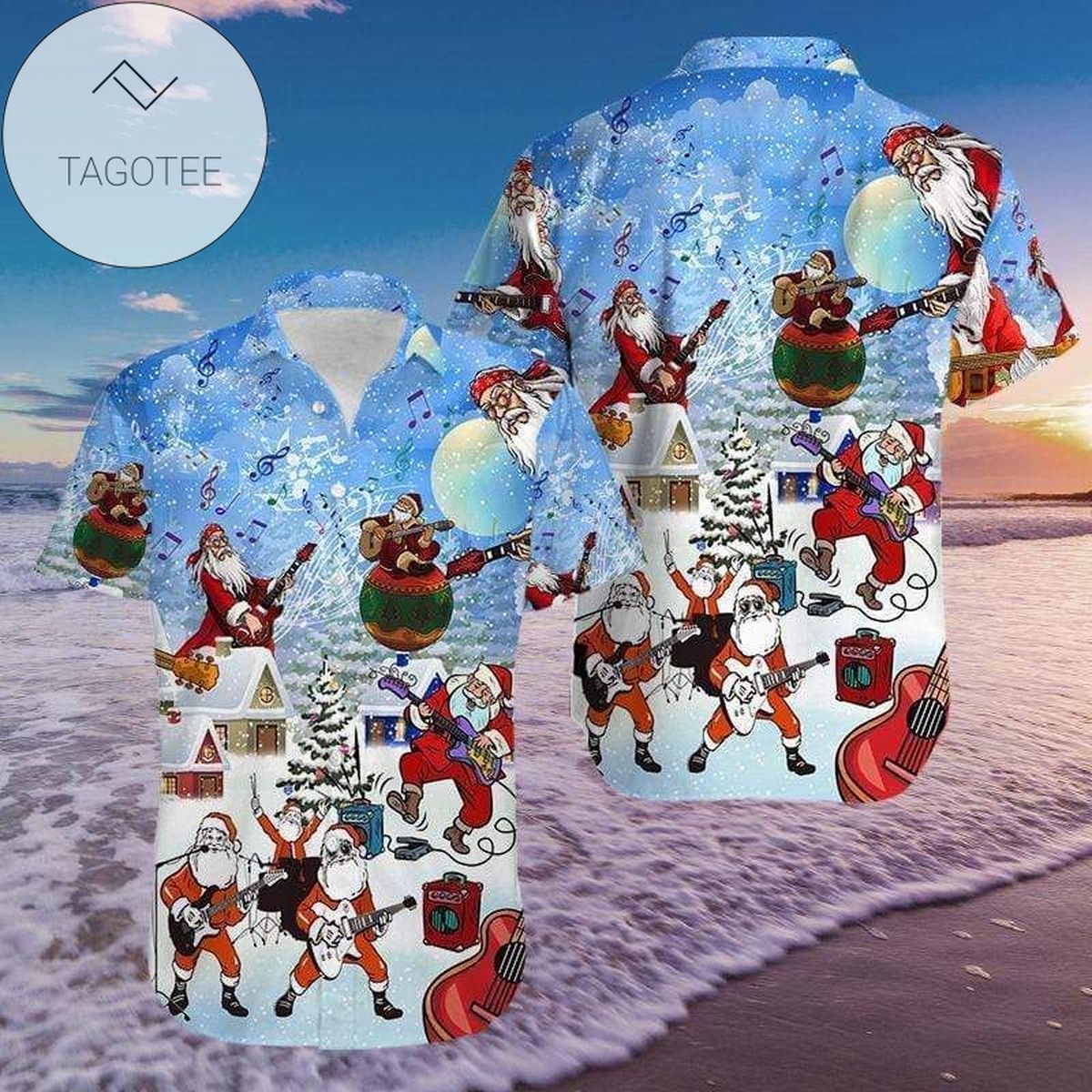 Order Santa Claus Playing Toy Train Merry Christmas Hawaiian Shirts 71220dh