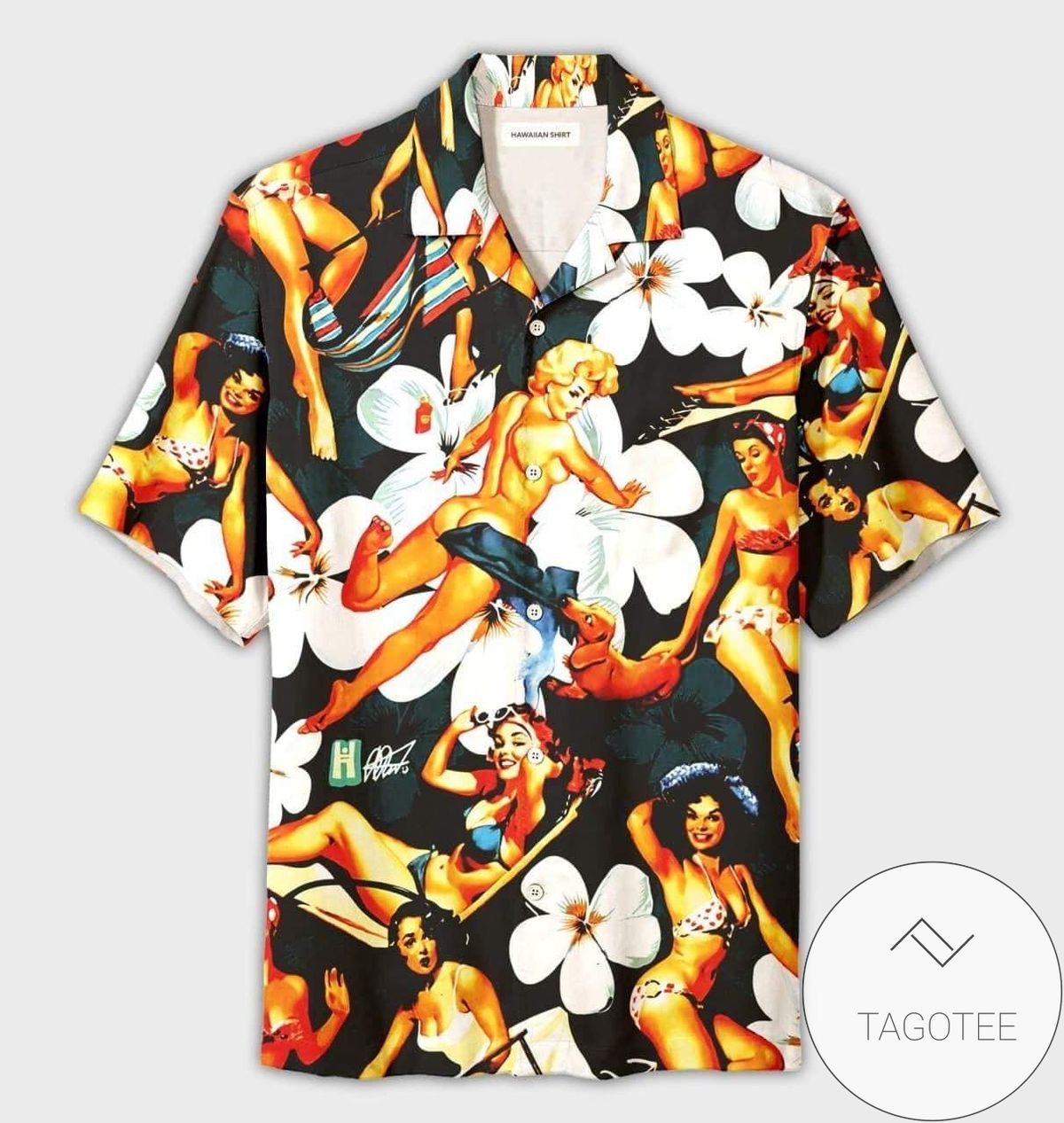 Order Sexy Girls Retro Tropical Red Hawaiian Aloha Shirts Dh