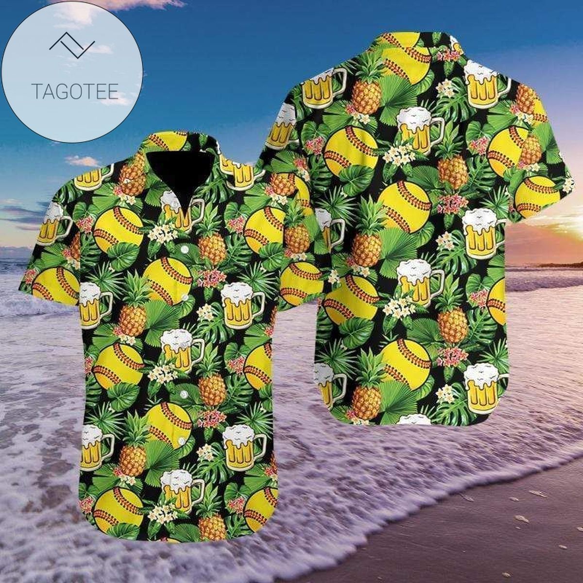 Order Softball Surfing Summer Hibiscus Hawaiian Aloha Shirts Fantastic