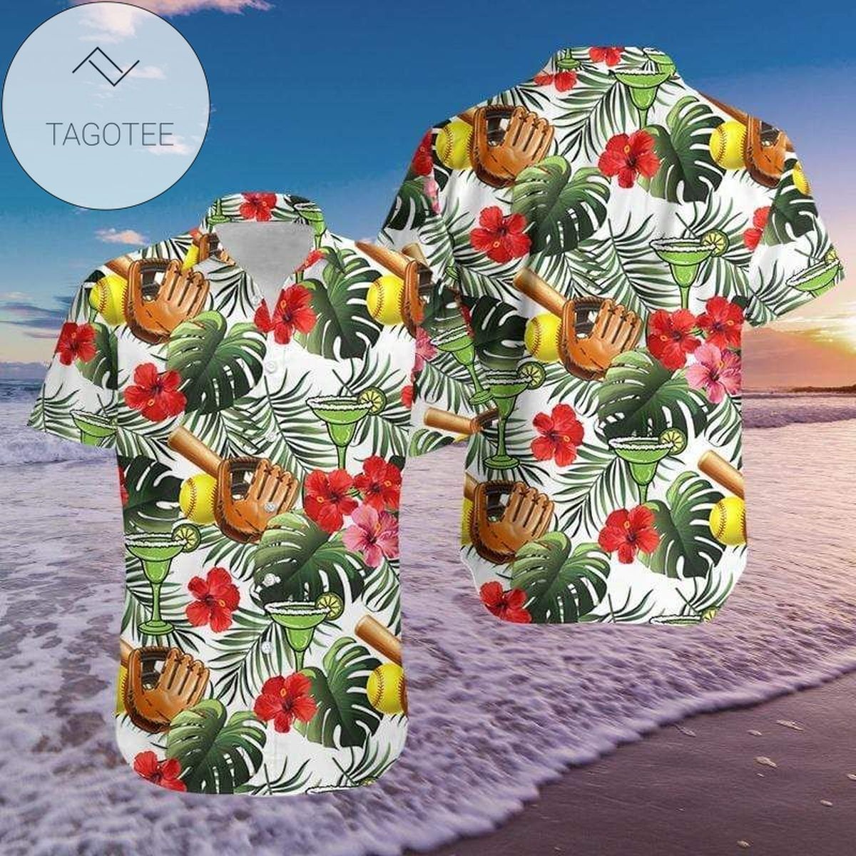 Order Softball Beach Vibe Tropical Hawaiian Aloha Shirts Dh