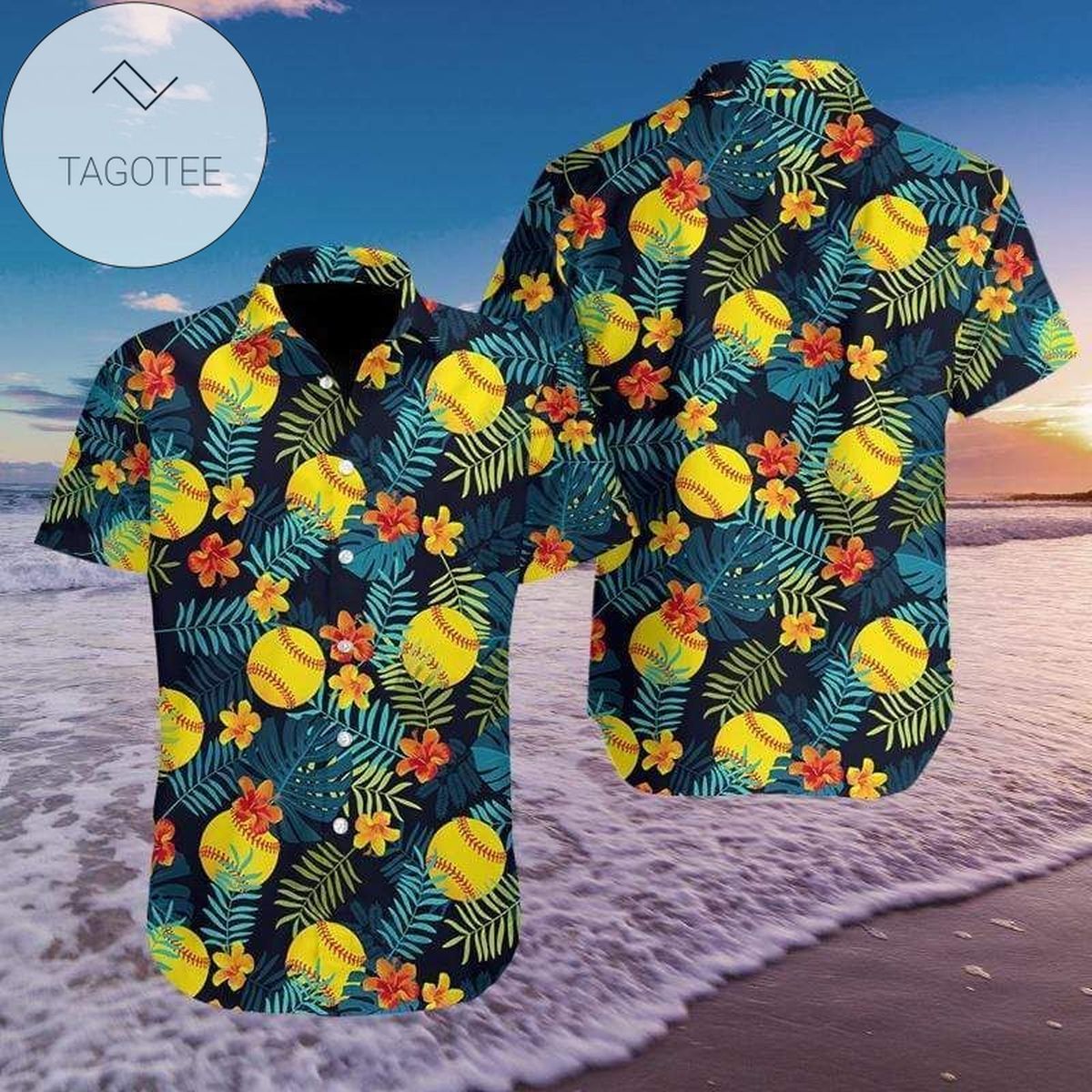 Order Softball Surfing Summer Hibiscus Hawaiian Aloha Shirts Fantastic