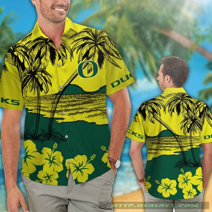 Oregon Ducks Camouflage Vintage Hawaiian Shirt