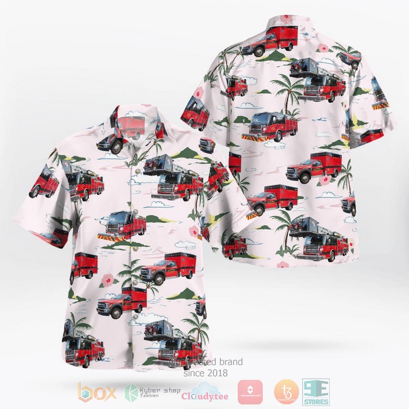 Oregon Wisconsin Oregon Area Fire-EMS District Aloha Shirt