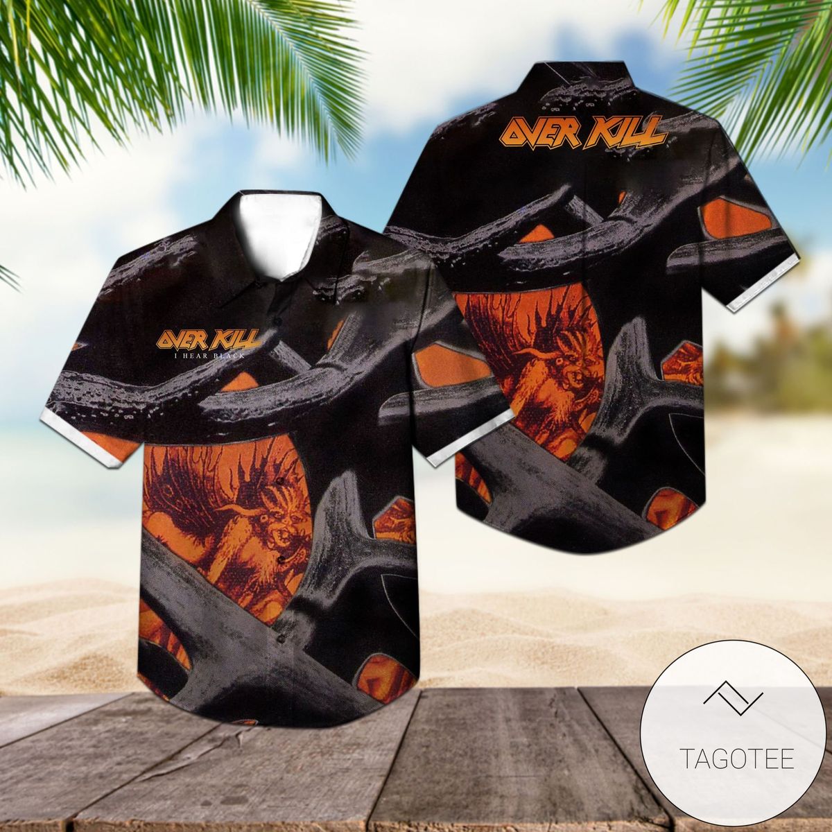 Overkill White Devil Armory Album Cover Hawaiian Shirt