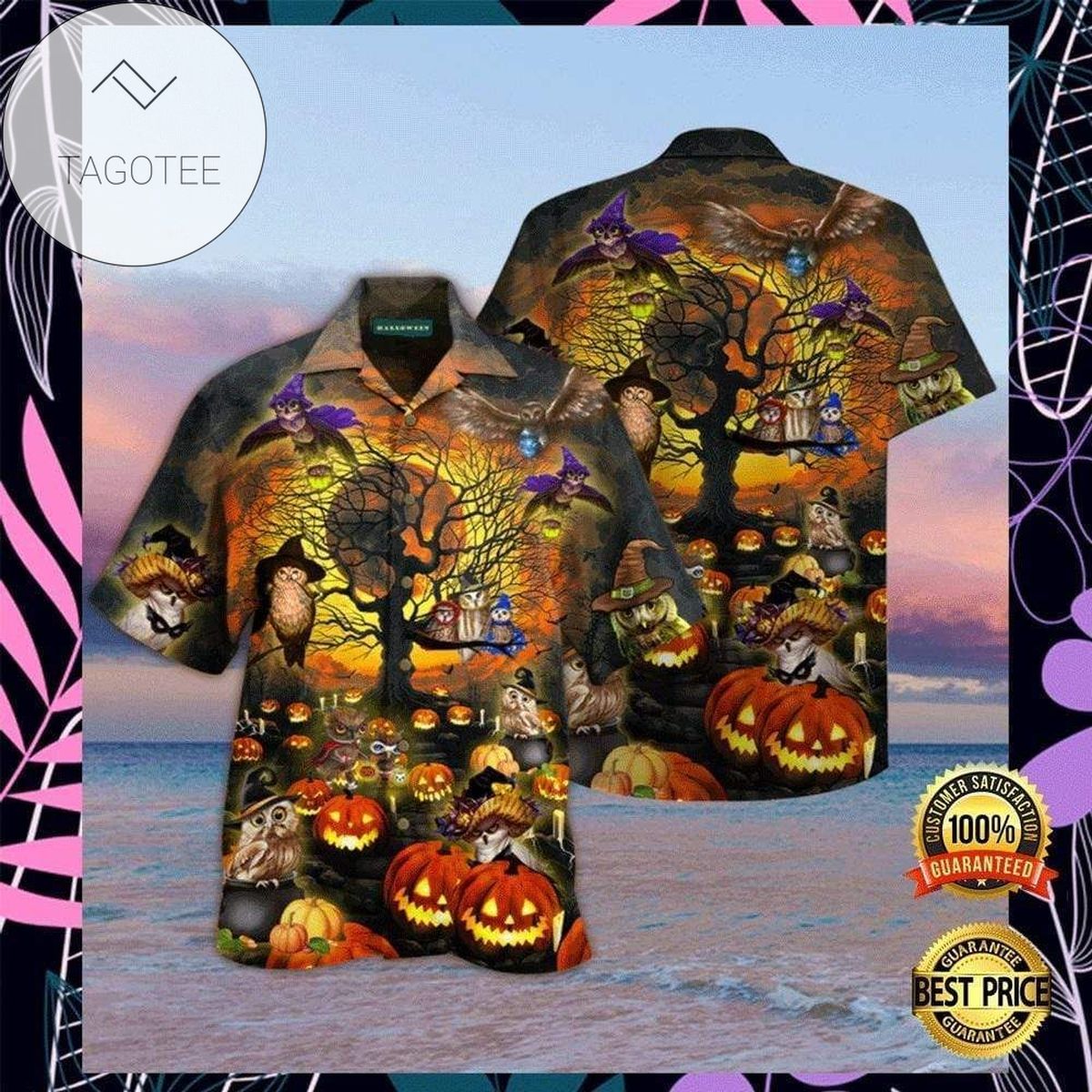 Owl Green Tropical Leaves Hawaiian Shirt Summer Button Up Shirt For Men Latest Shirt 2020