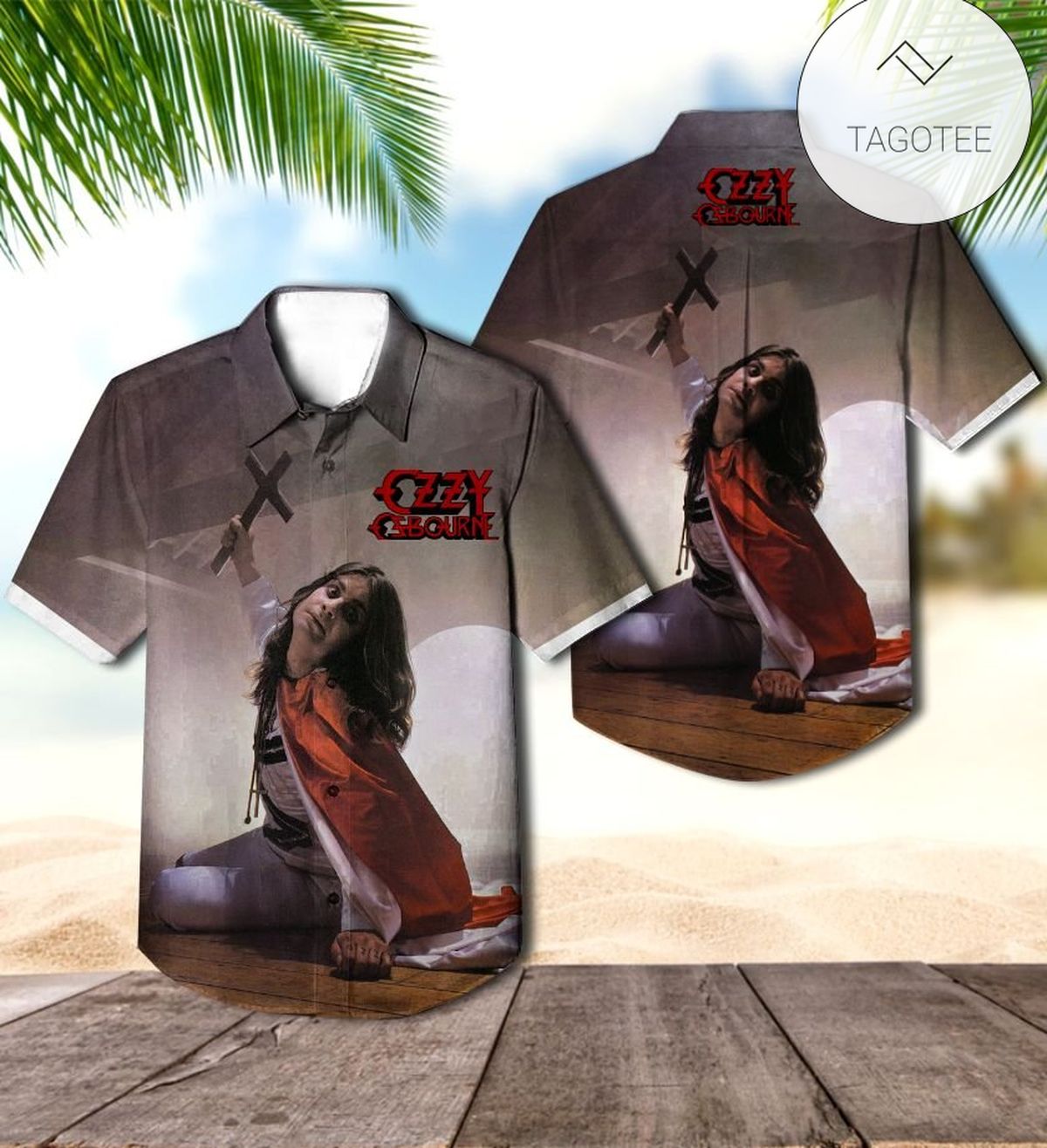 Ozzy Osbourne Floral Hawaiian Shirt