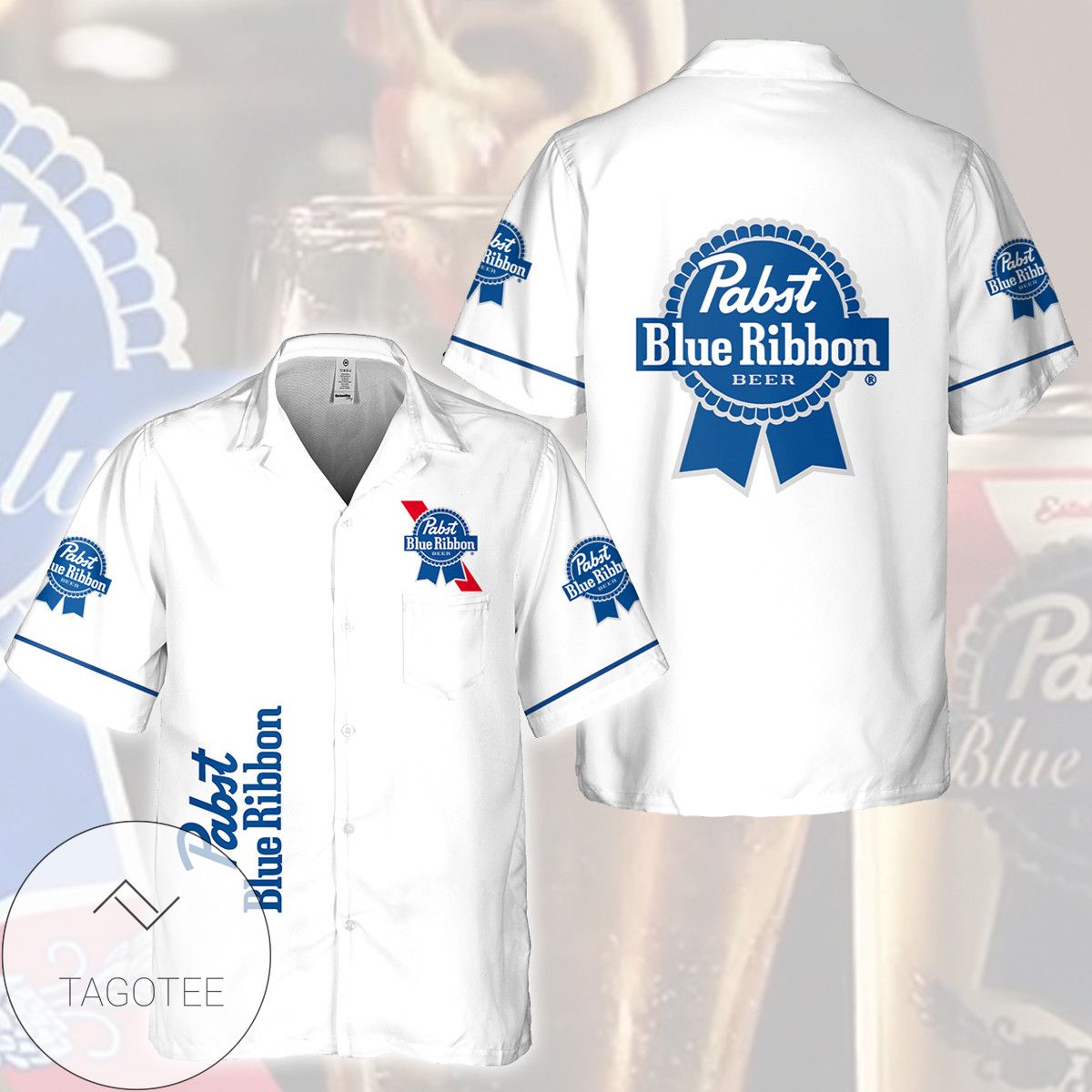 Pabst Blue Bibbon All Over Print 3D Hawaiian Shirt – Blue