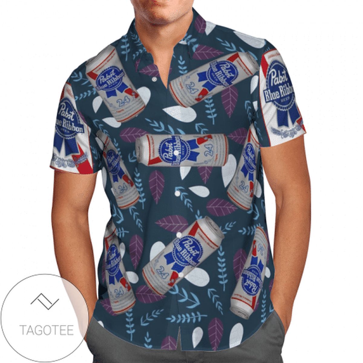 Pabst Blue Ribbon All Over Print 3D Hawaiian Shirt