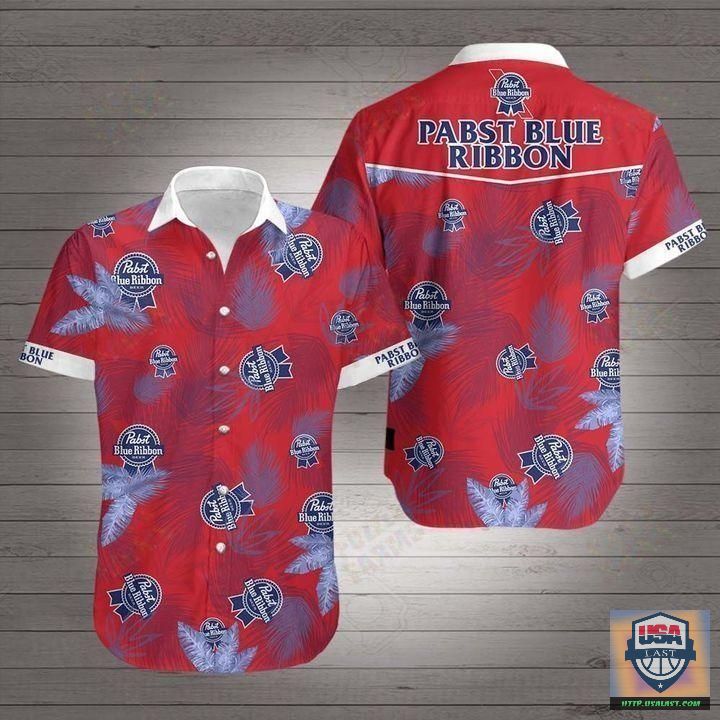 Pabst Blue Ribbon Eagle American Flag Hawaiian Shirt