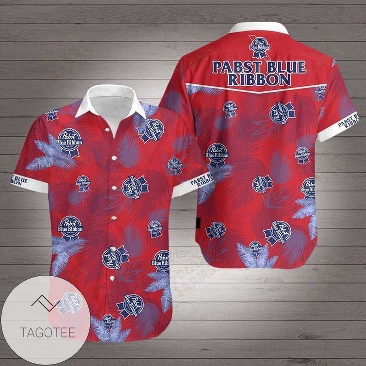 Pabst Blue Ribbon All Over Print 3D Hawaiian Shirt – American Flag Color