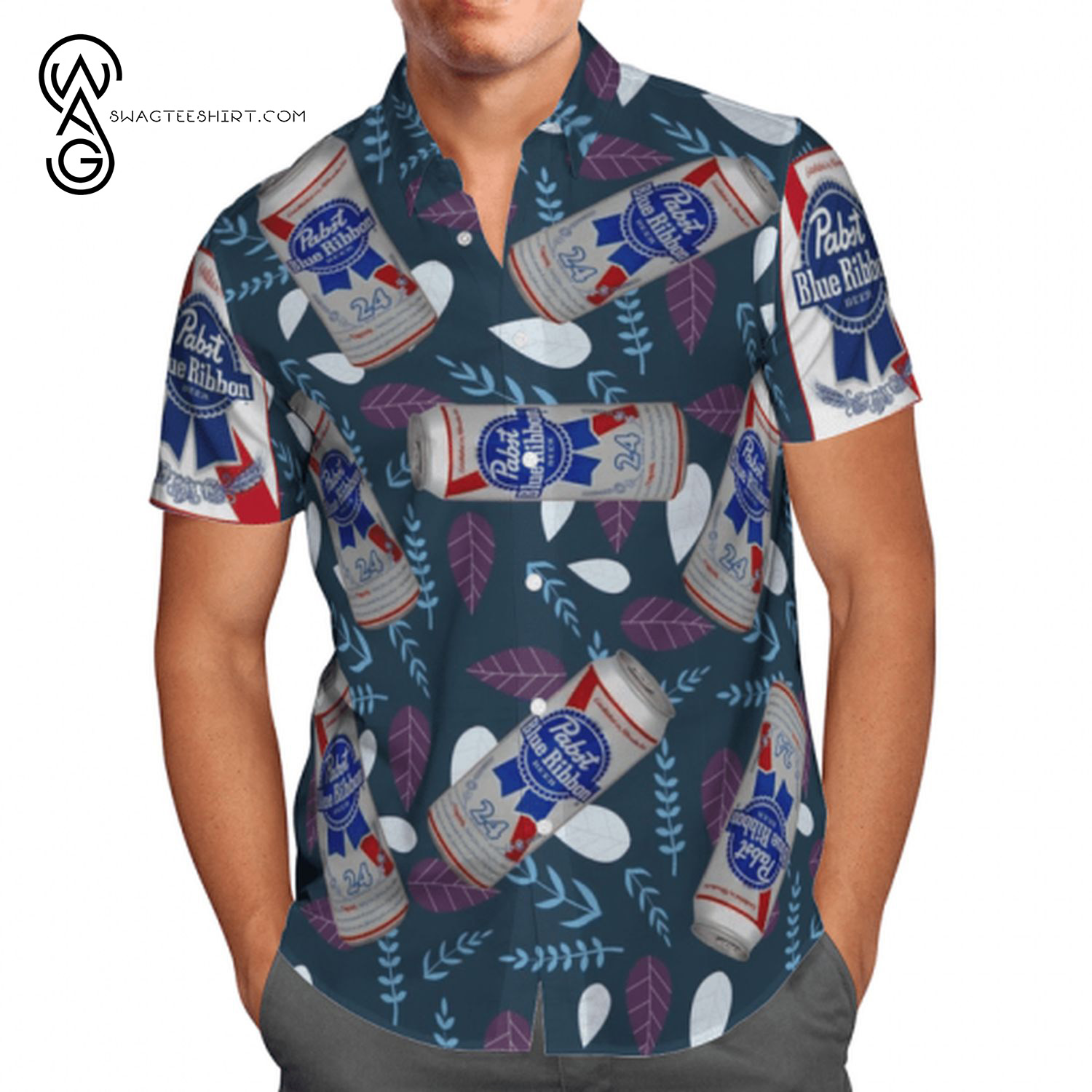 Pabst Blue Ribbon Beer Summer Vibes Hawaiian Shirt