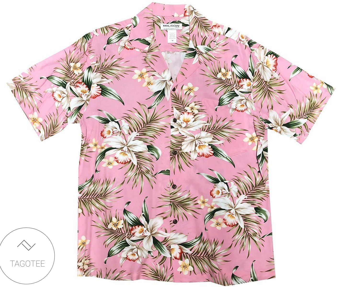 Palm Leaves, Tropical Flowers Hawaiian Shirt