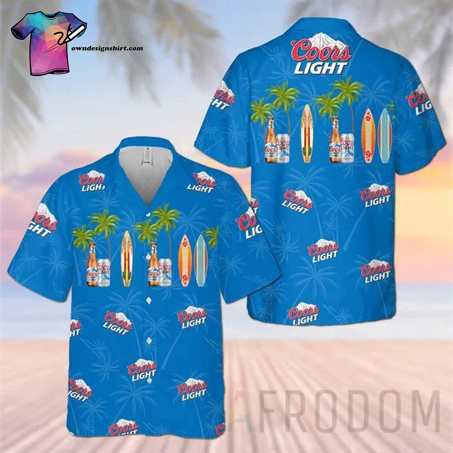 Palm Trees Coors Light Beer Summer Vibes Hawaiian Shirt