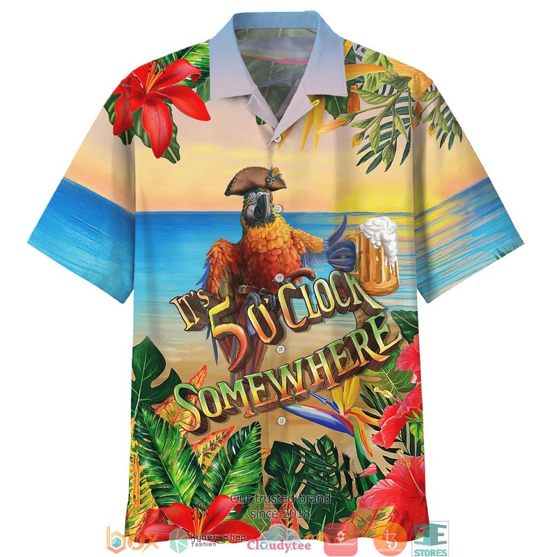 Parrot Colorful Hawaiian Shirt