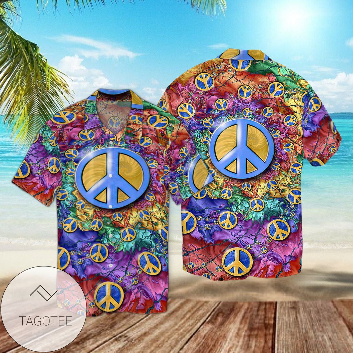 Peace Love Hippie Hawaiian Shirt