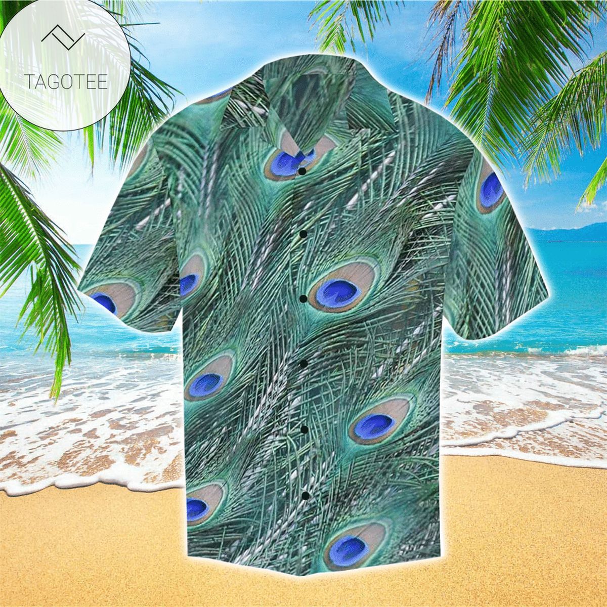 Peacock Apparel Peacock Hawaiian Button Up Shirt