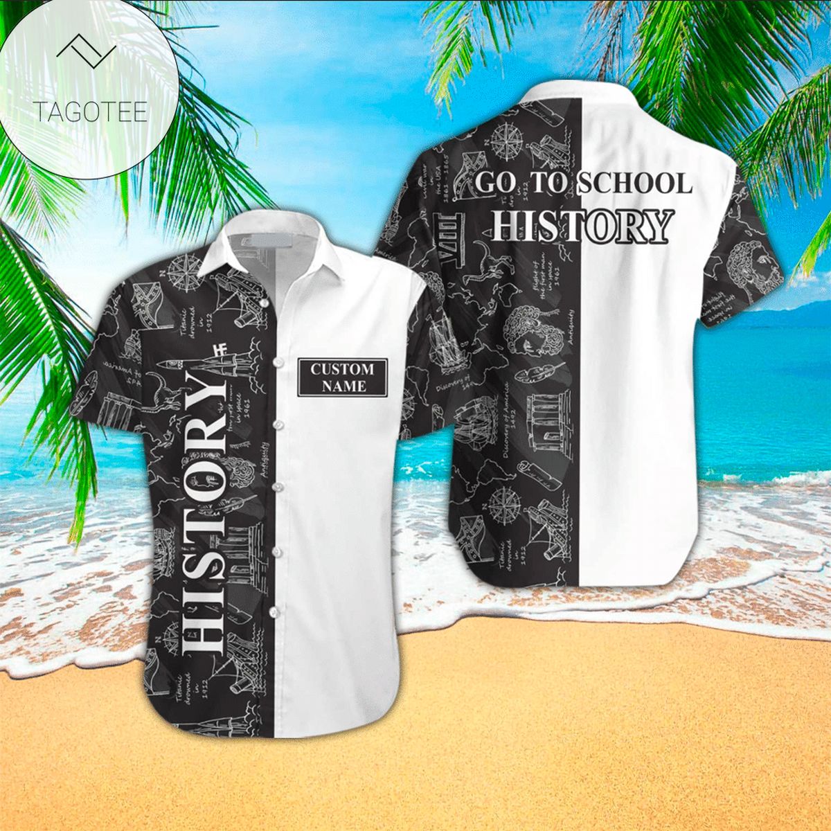 Personalize Custom Name Baseball Tropical Hawaiian Shirt