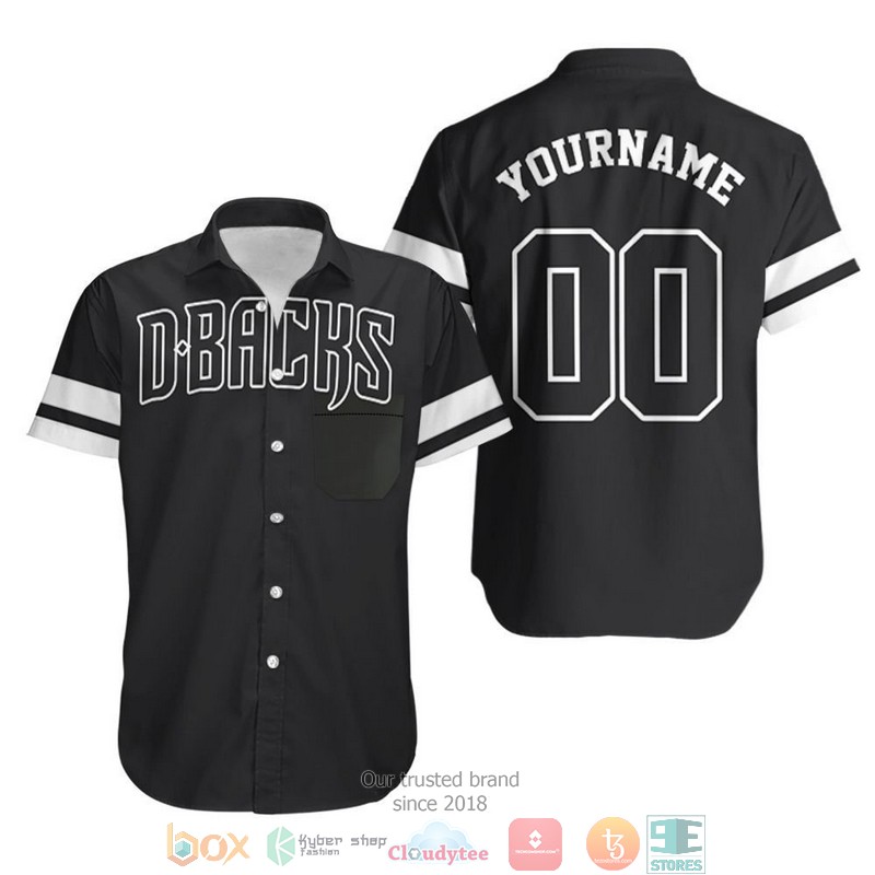 Personalized Arizona Diamondbacks Majestic 2019 Personalized Black Jersey Inspired Hawaiian Shirt