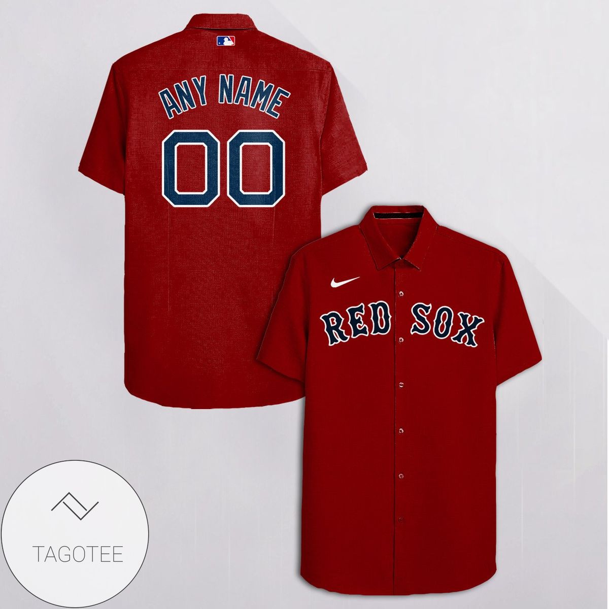 Personalized Boston Red Sox All Over Print 3D Hawaiian Shirt – Navy