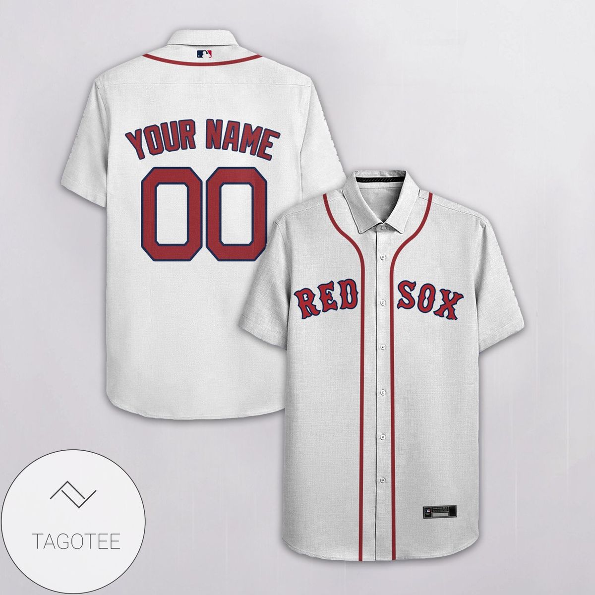 Personalized Boston Red Sox All Over Print 3D Hawaiian Shirt – White Gift For Fans