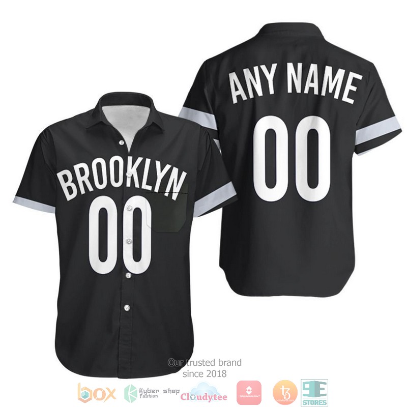 Personalized Brooklyn Nets Swingman Black Icon Edition 2019 Jersey Inspired Style Hawaiian Shirt