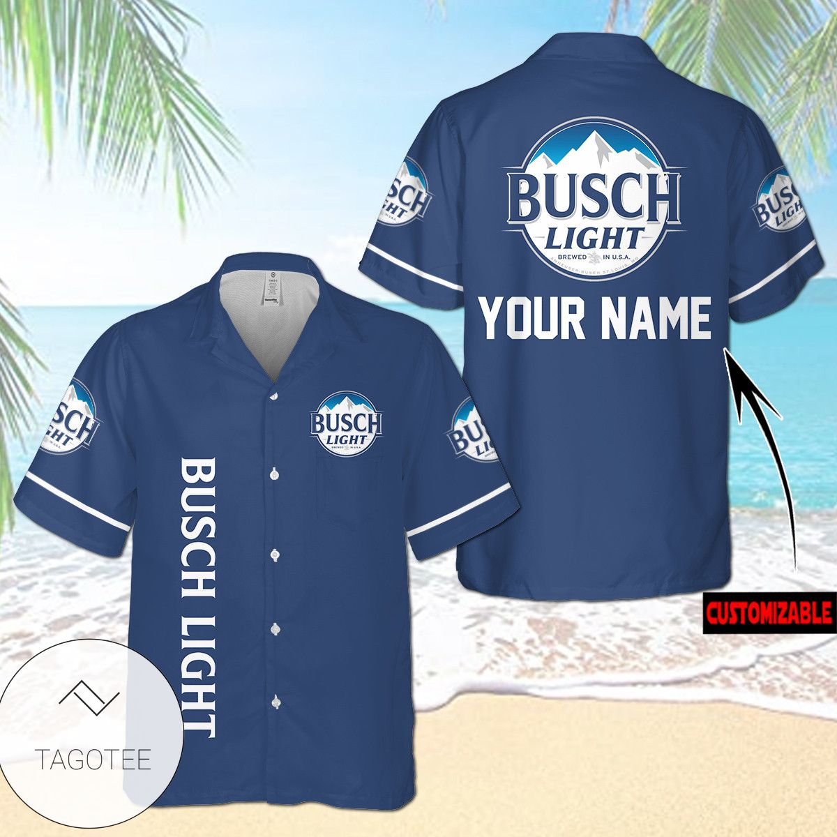 Personalized Busch Light All Over Print 3D Hawaiian Shirt – Blue