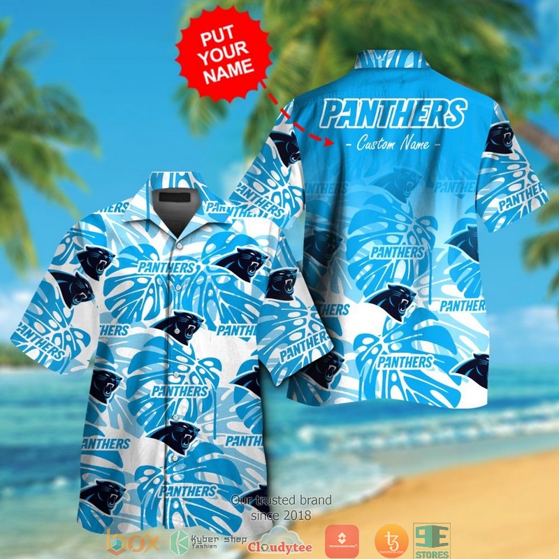 Personalized Carolina Panthers Monstera deliciosa Hawaiian shirt, short