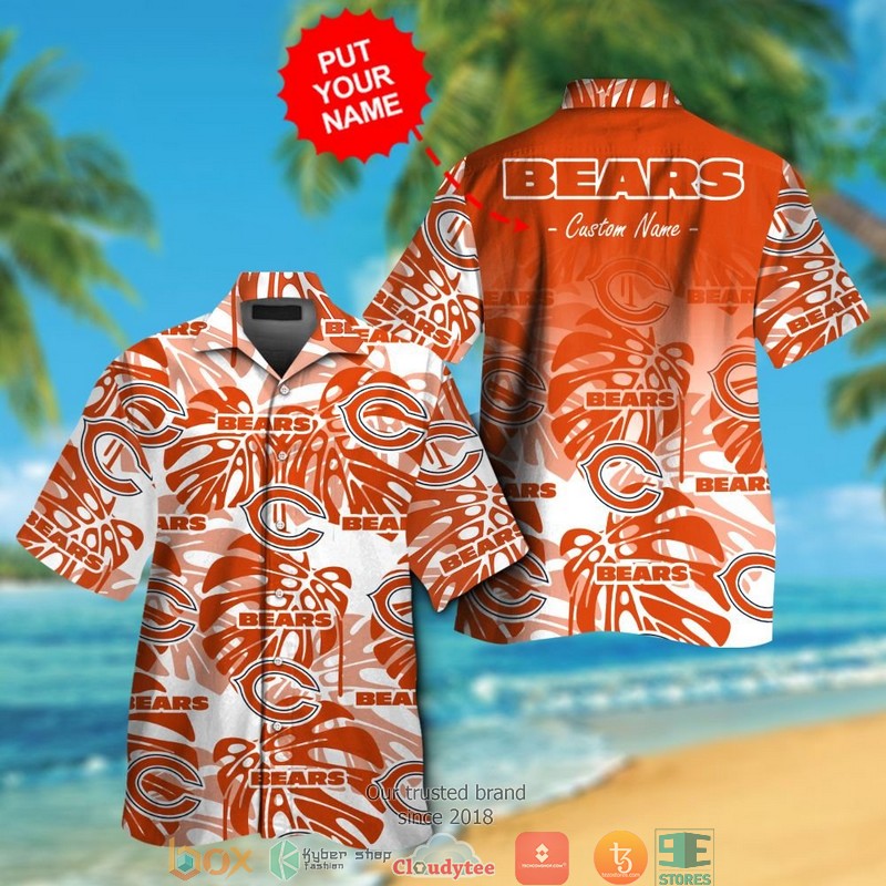 Personalized Chicago Bears Monstera deliciosa Hawaiian shirt, short