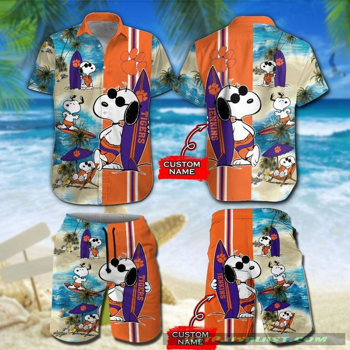 Personalized BYU Cougars Snoopy Surfing Hawaiian Shirt