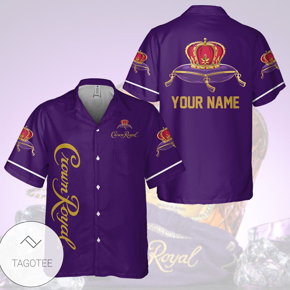 Personalized Crown Royal Turtles Palm Tree Hawaiian Shirt