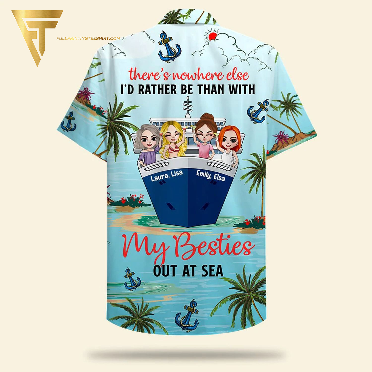 Personalized Cruising Girl Hand Me On The Booze Full Printing Hawaiian Shirt