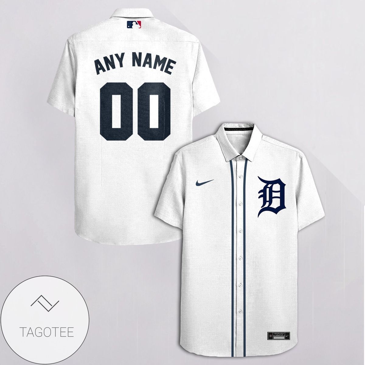 Personalized Detroit Tigers All Over Print 3D Hawaiian Shirt – Gray Gift For Fans