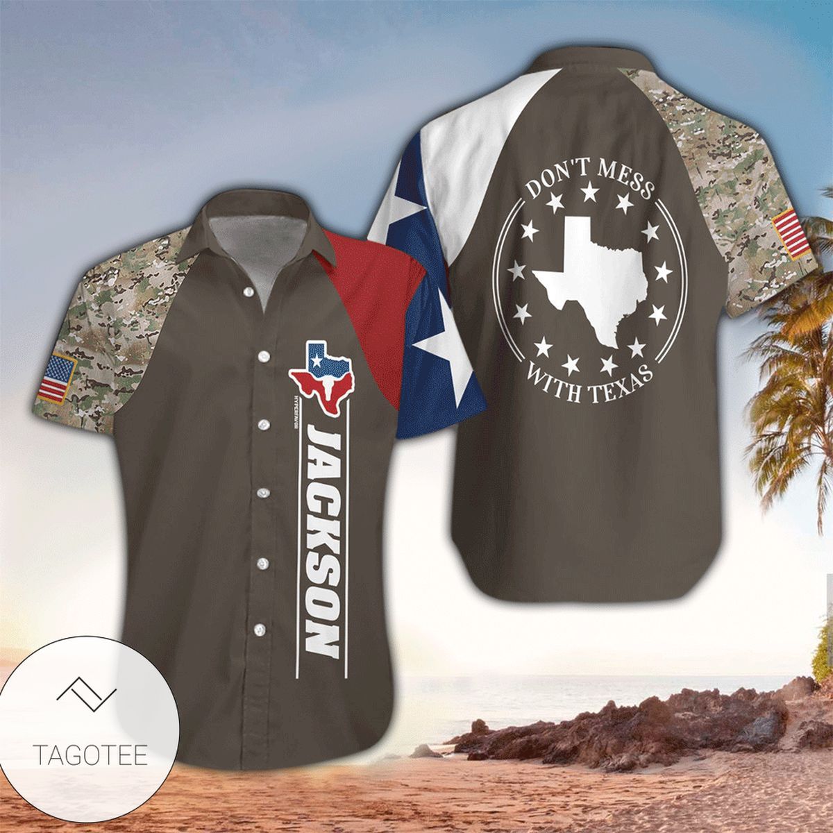 Personalized Don’t Mess With Texas Patriotic Eagle Unisex Custom Hawaiian Shirts