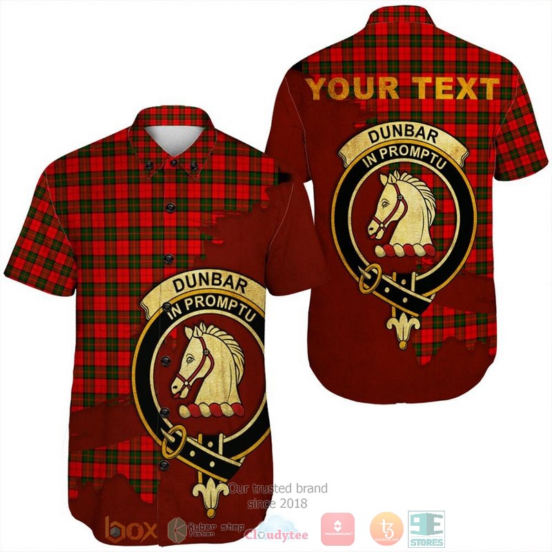 Personalized Dunlop Modern Tartan Crest Custom Hawaiian Shirt