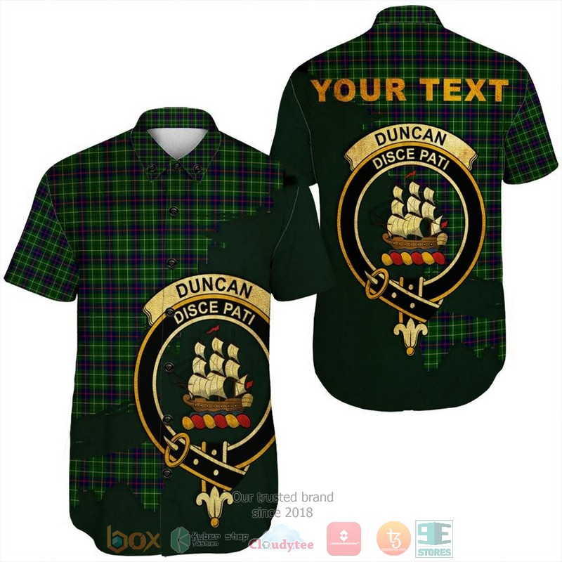 Personalized Dunbar Modern Tartan Crest Custom Hawaiian Shirt