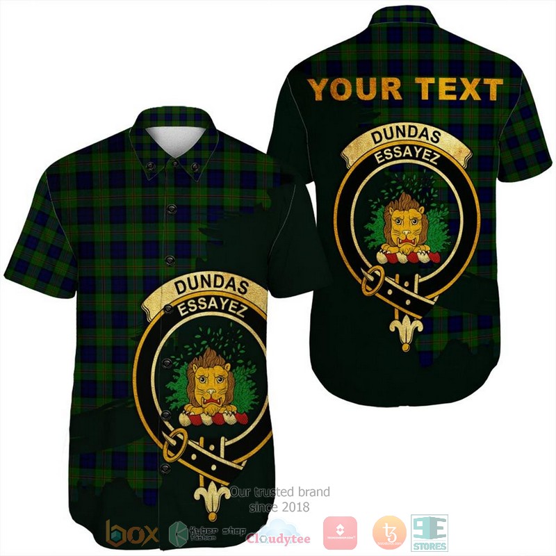 Personalized Dunlop Modern Tartan Crest Custom Hawaiian Shirt