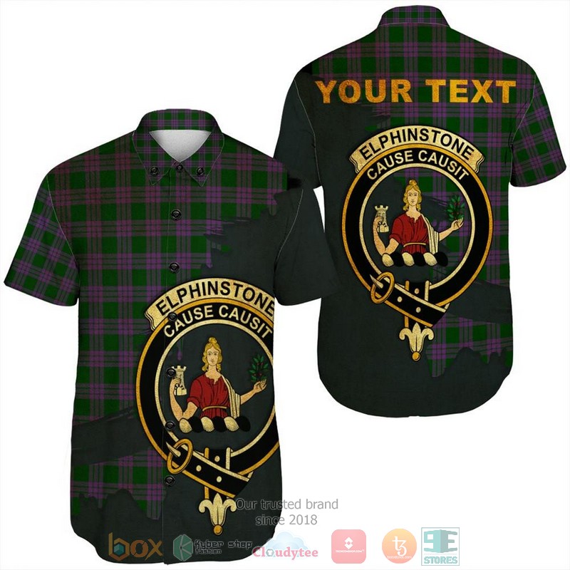 Personalized Erskine Modern Tartan Crest Custom Hawaiian Shirt