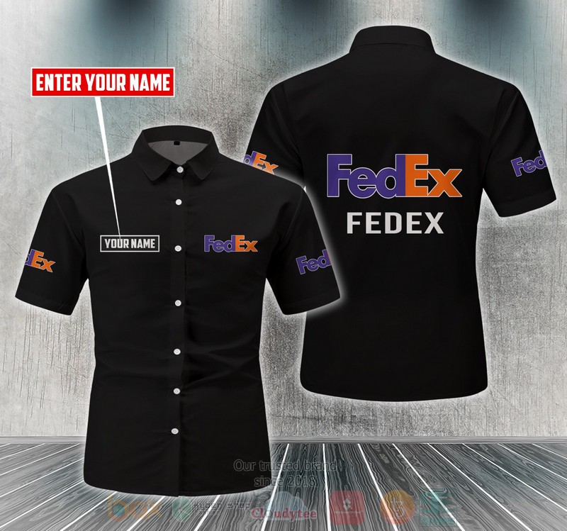 Personalized Fedex purple black custom Hawaiian shirt