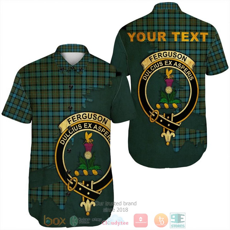 Personalized Fergusson Ancient Tartan Crest Custom Hawaiian Shirt