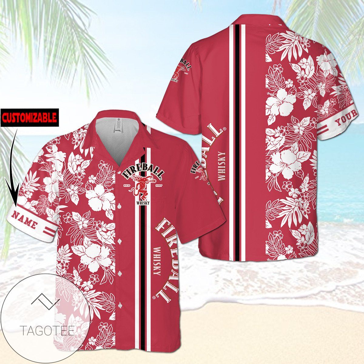 Personalized Fireball Hawaiian Shirt