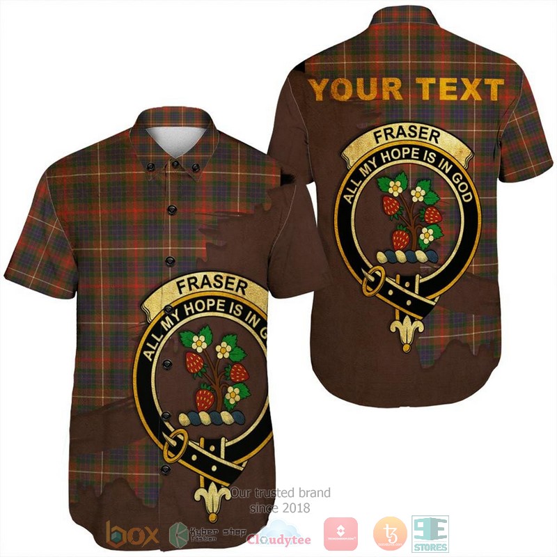 Personalized Fraser Hunting Ancient Tartan Crest Custom Hawaiian Shirt