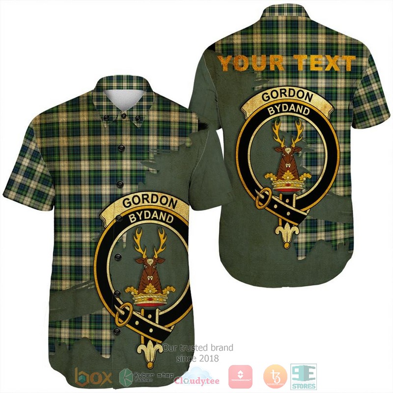 Personalized Gordon Ancient Tartan Crest Custom Hawaiian Shirt