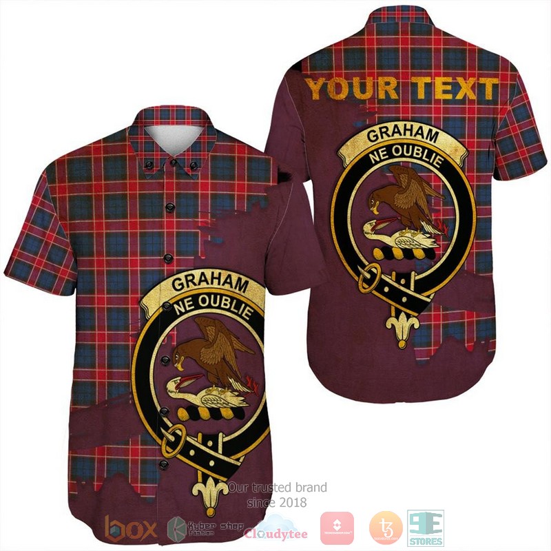 Personalized Graham of Montrose Ancient Tartan Crest Custom Hawaiian Shirt