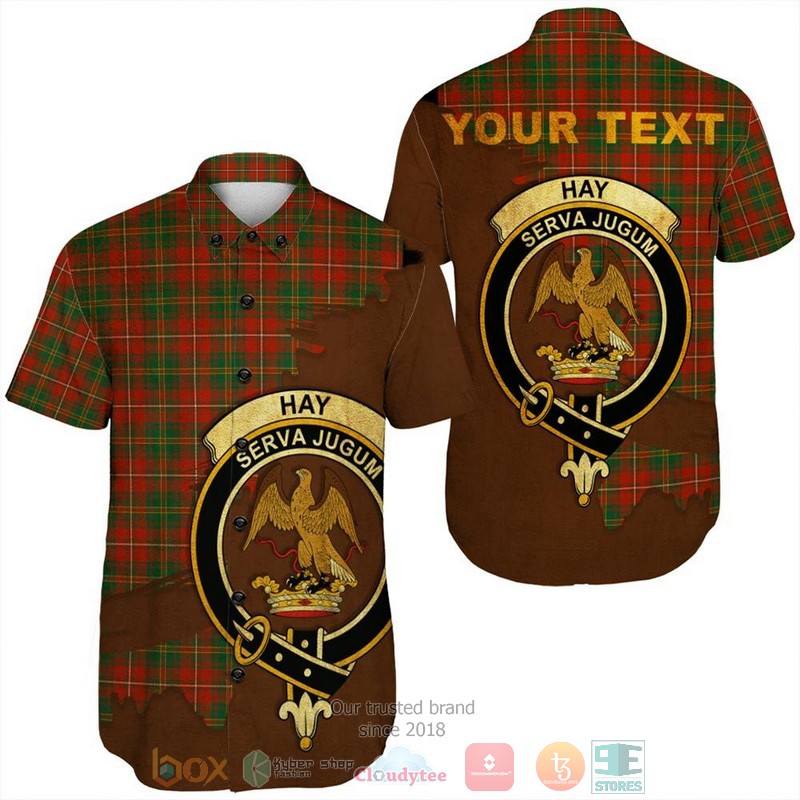 Personalized Henderson Modern Tartan Crest Custom Hawaiian Shirt